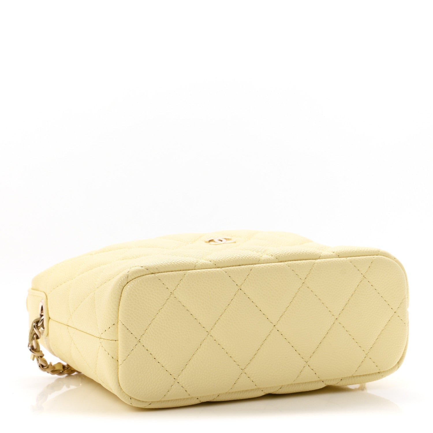 Chanel Pochette Hobo trapuntate in caviale con catena giallo chiaro · Foto 4