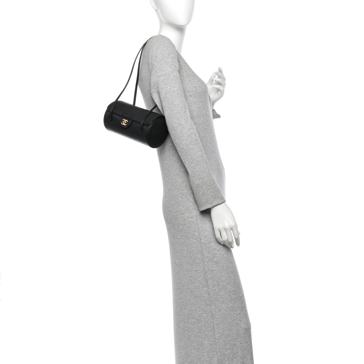 Chanel Glänzender Kaviar Preppy Coco Kleine Bowlingtasche Schwarz · Foto 2