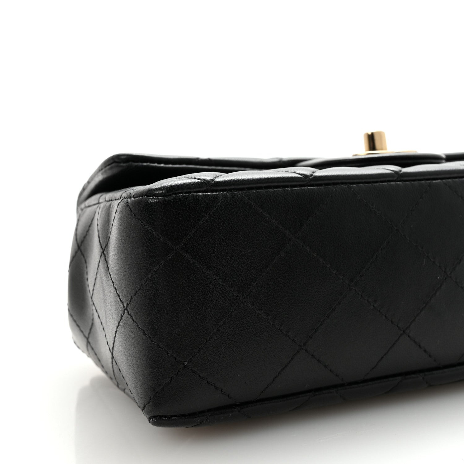 Chanel Mini Patta rettangolare trapuntata in pelle d'agnello nera · Foto 9