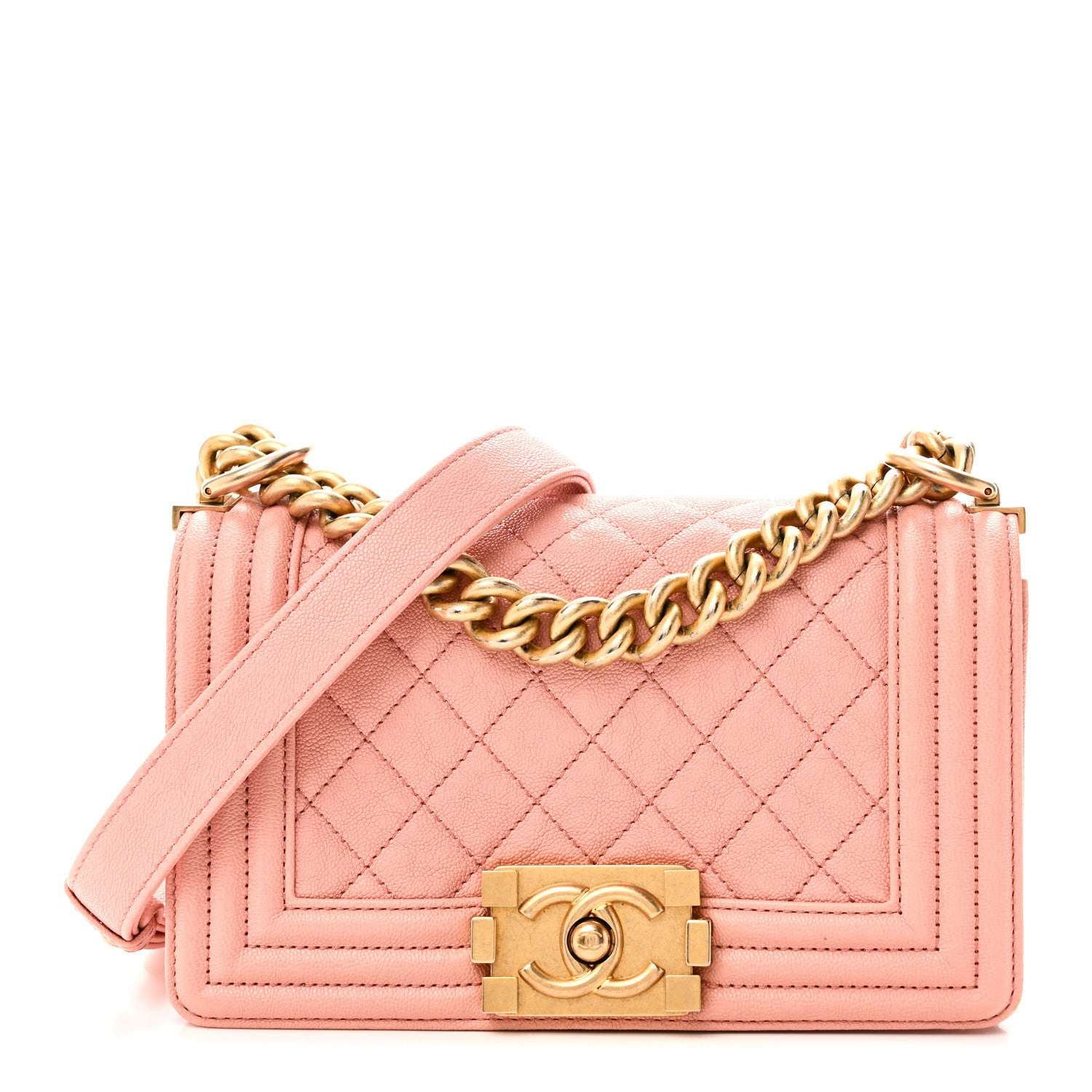 Chanel Caviale trapuntato con Boy piccola paletta rosa
