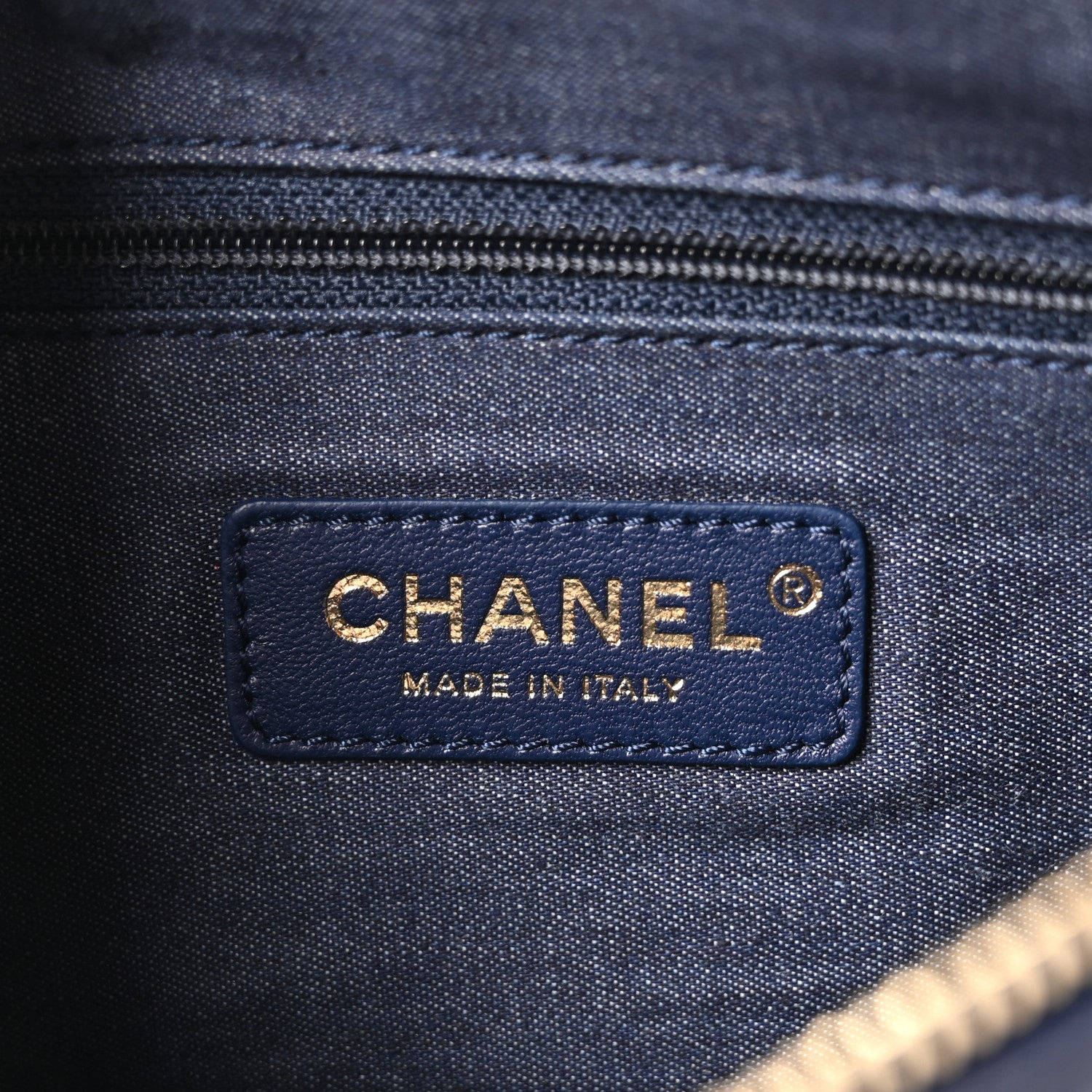 Chanel Lammleder gestepptes Harz zweifarbige Bauchtasche Navy Blue · Foto 5